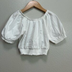 NWOT Mini Boden White Off-Shoulder Top 6-7 years